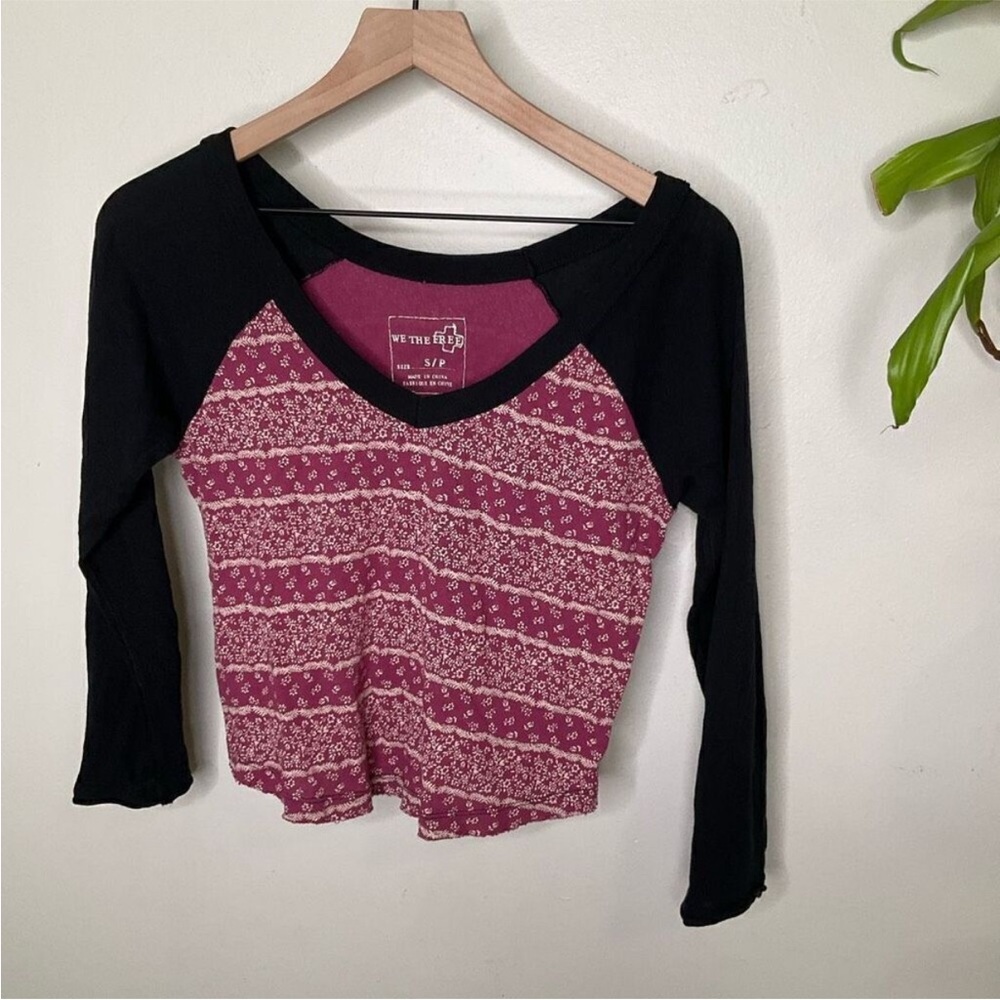 We the free Black and Pink Women's Top
